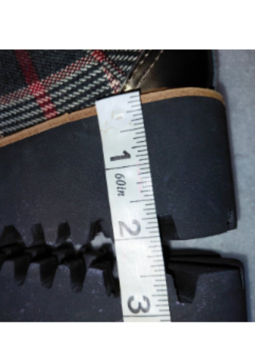 ALL BLACK Plaid Oxfords w/ Gold Patent Toe and Heel Women's Size 8 - Picture 13 of 13